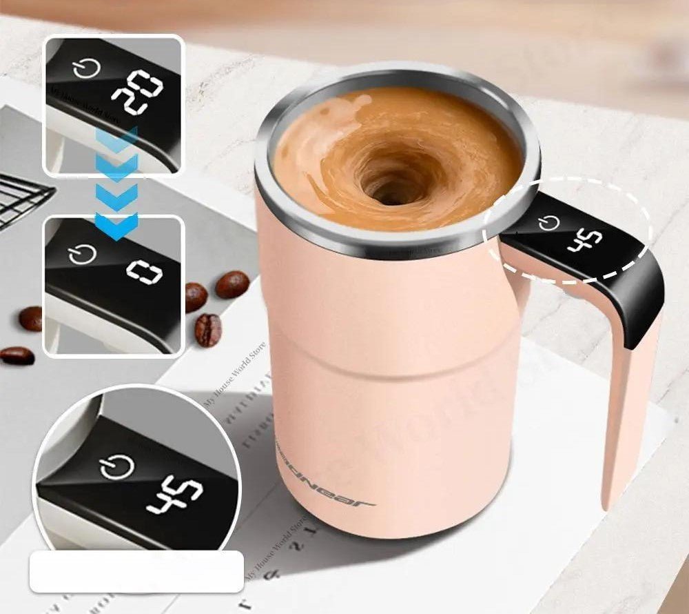 Electric Self-Stirring Coffee Mug with Temperature Display