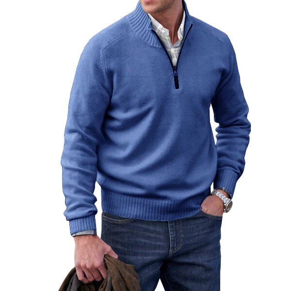 Mens Classic Sweater | Turtleneck Half Zip