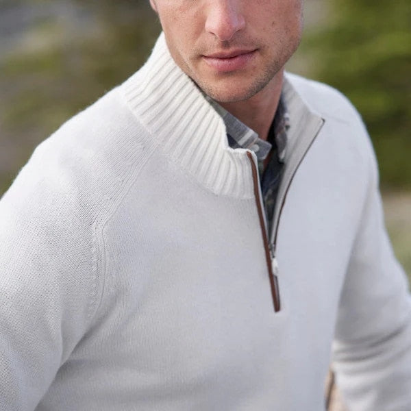 Mens Classic Sweater | Turtleneck Half Zip