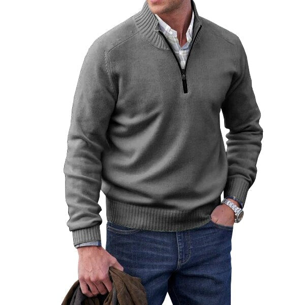 Mens Classic Sweater | Turtleneck Half Zip