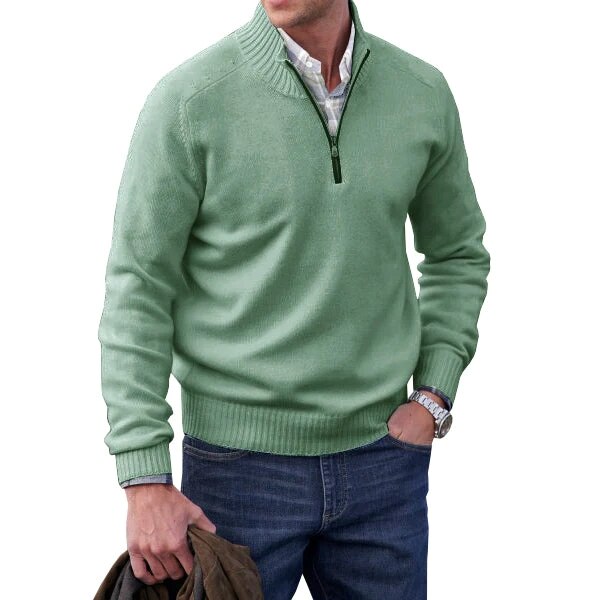 Mens Classic Sweater | Turtleneck Half Zip