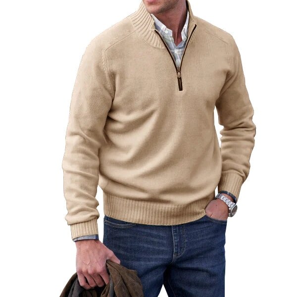 Mens Classic Sweater | Turtleneck Half Zip