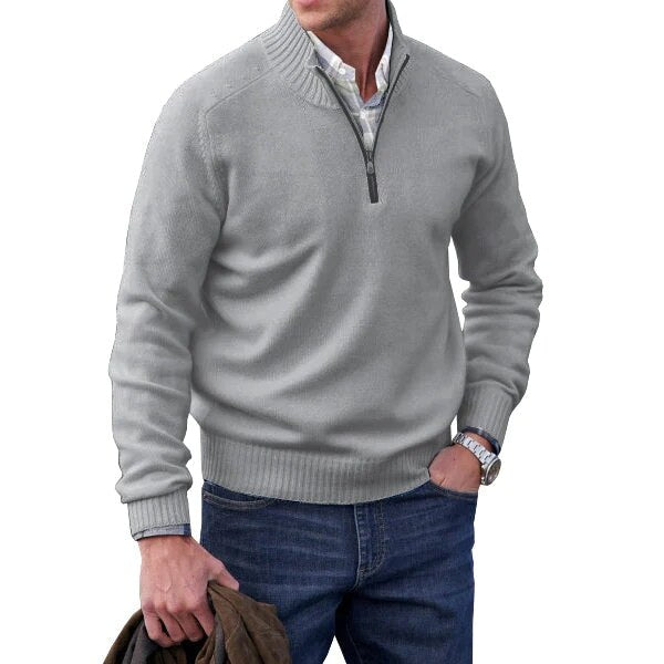Mens Classic Sweater | Turtleneck Half Zip