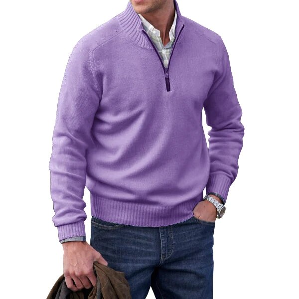 Mens Classic Sweater | Turtleneck Half Zip