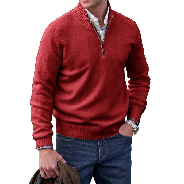 Mens Classic Sweater | Turtleneck Half Zip