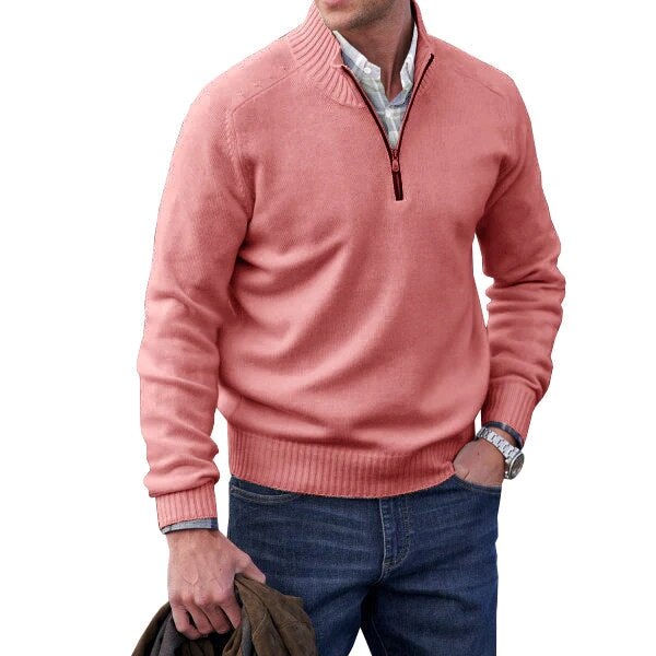 Mens Classic Sweater | Turtleneck Half Zip