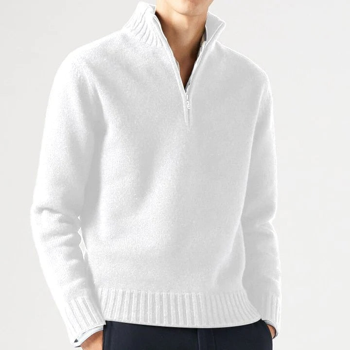 Mens Classic Sweater | Turtleneck Half Zip