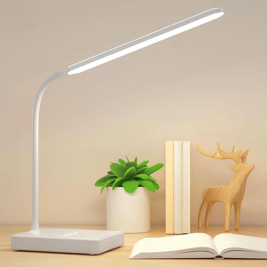 Wiederaufladbare Schreibtischlampe mit flexiblem Arm und mehreren Lichtmodi