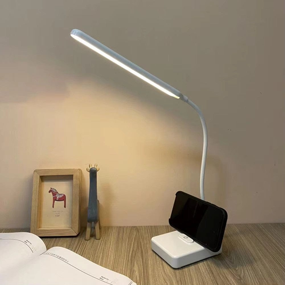 Wiederaufladbare Schreibtischlampe mit flexiblem Arm und mehreren Lichtmodi