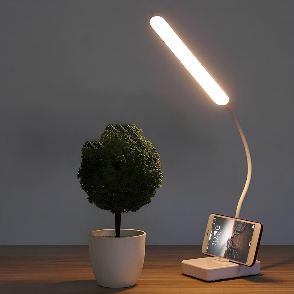 Wiederaufladbare Schreibtischlampe mit flexiblem Arm und mehreren Lichtmodi
