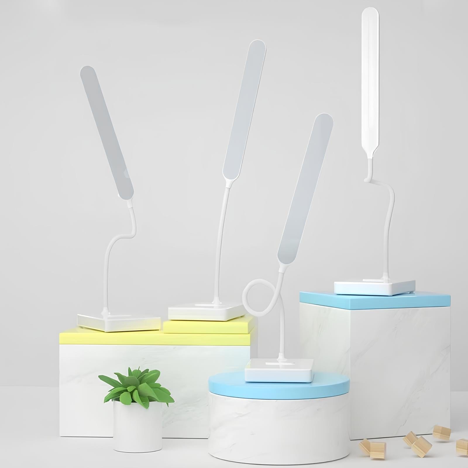 Wiederaufladbare Schreibtischlampe mit flexiblem Arm und mehreren Lichtmodi