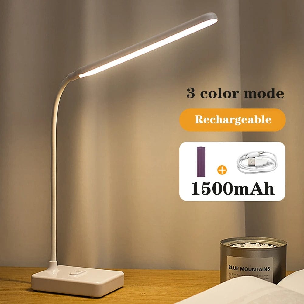 Wiederaufladbare Schreibtischlampe mit flexiblem Arm und mehreren Lichtmodi